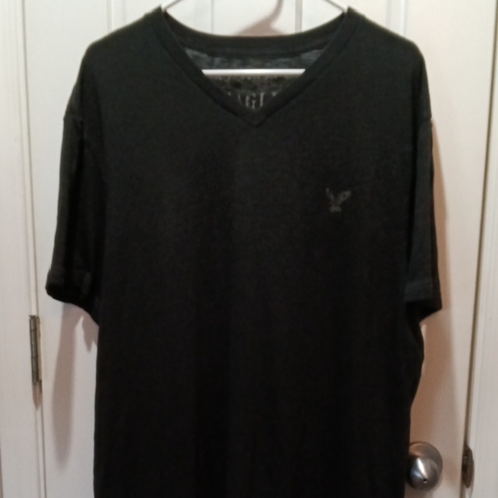 American Eagle Outfitters Charcoal V-Neck T-Shirt